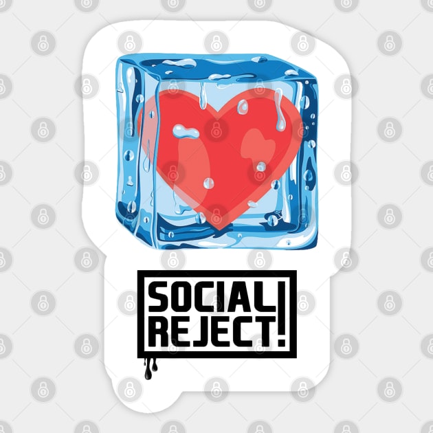 Cold Heart (Black) Sticker by Social Reject!